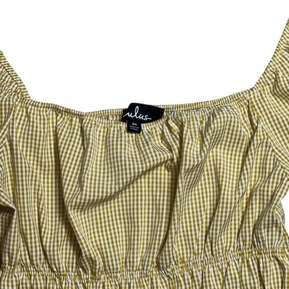 Lulu’s Lunch Date Yellow Gingham Bell Sleeve Mini Dress Women’s US M - Picture 5 of 9